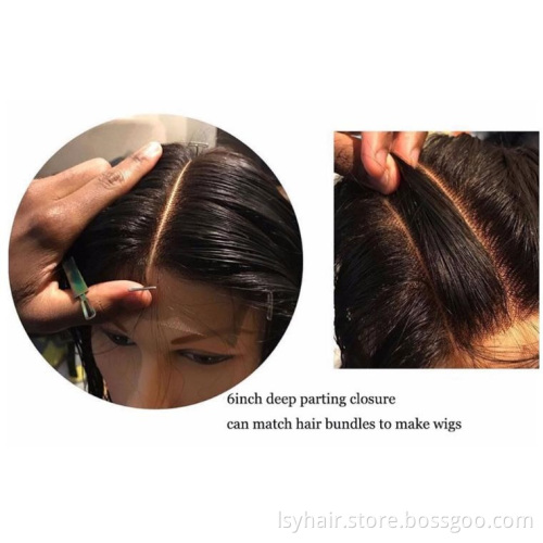 Kim K Kardashian Body Wave Closure 2x6 4x413x4Lace Closure Deep  Middle Part 100% Human Hair Natural Color Remy Closure 6-18inch